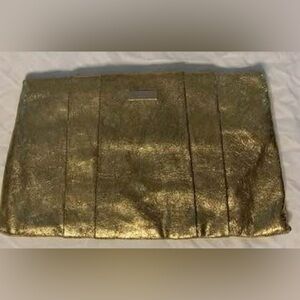 Kate Spade Oversized Clutch | Crackled Leather In Iridescent Gold